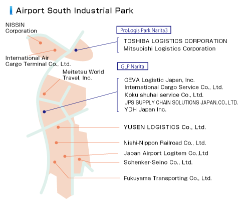 Map of Forwarder Facilities in Airport South Industrial Park